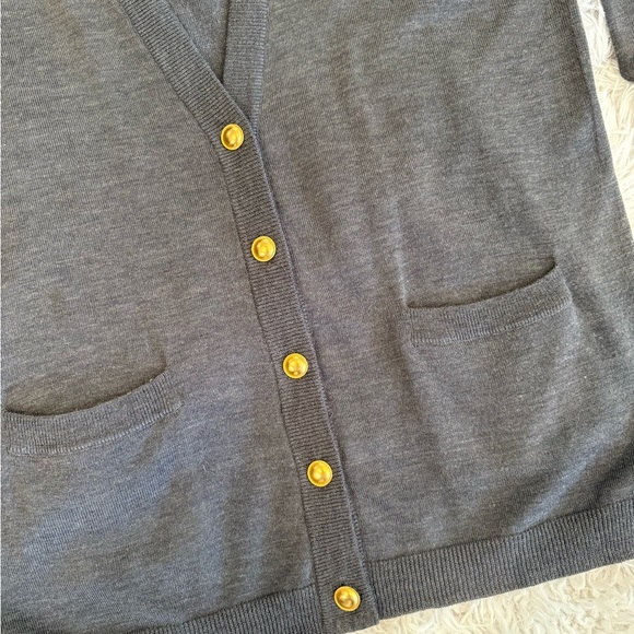 Charcoal Gray Button-Down Cardigan Sweater - Picture 3 of 4